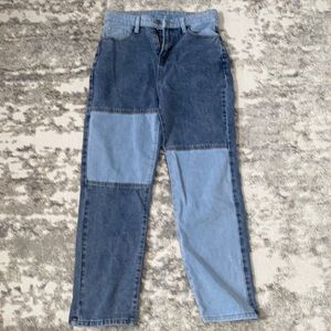 Patch Work Denim Mom Jeans